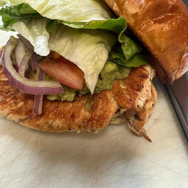 Grilled Chicken Avocado Sandwich.